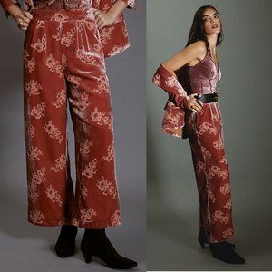 Anthropologie Floral Burnout Velvet Pants new with tag